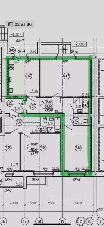 2-к кв. Тамбовская область, Тамбов бул. Энтузиастов, 4Б (68.29 м) - Фото 2