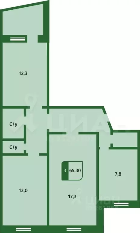 3-к кв. Московская область, Воскресенск ул. Мичурина, 17а (66.6 м) - Фото 1