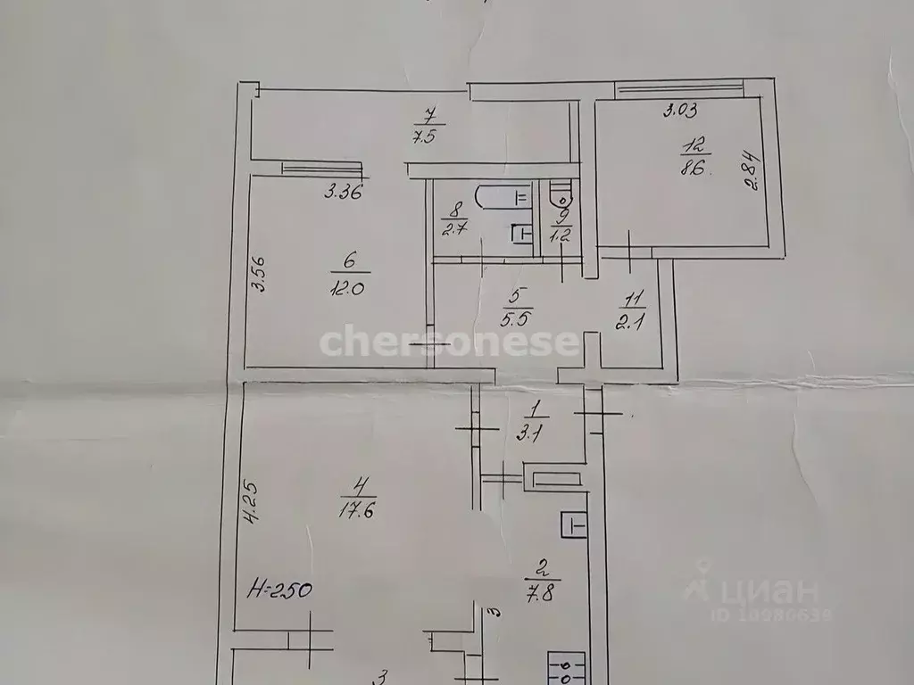 3-к кв. Севастополь просп. Октябрьской Революции, 56Б (67.0 м) - Фото 2