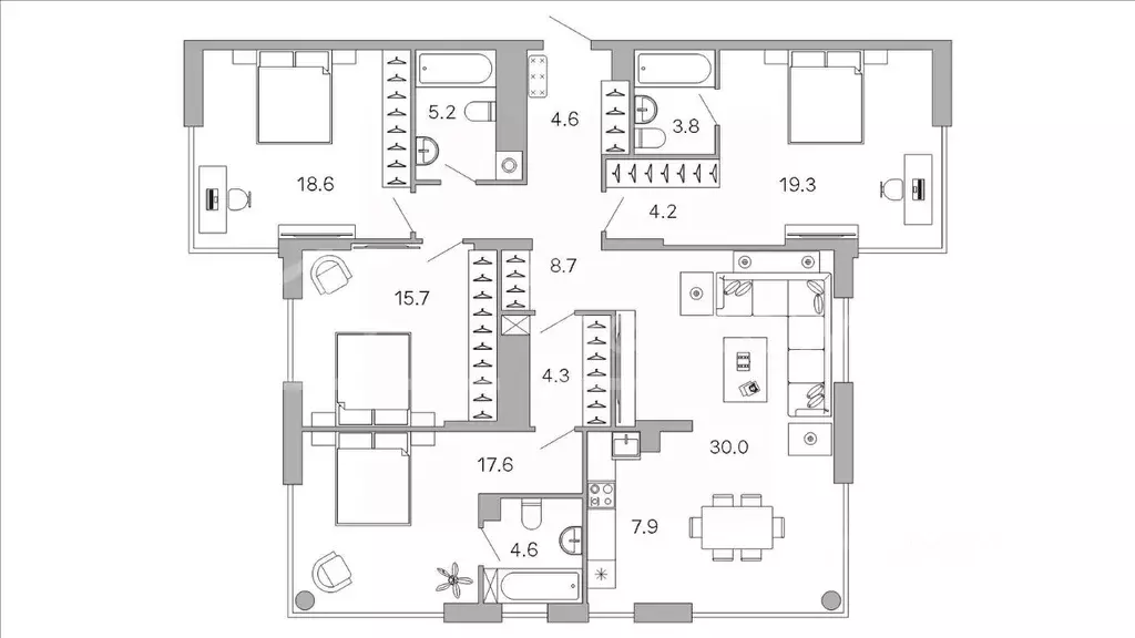 5-к кв. Москва бул. Чкаловский, 6к1 (144.5 м) - Фото 1