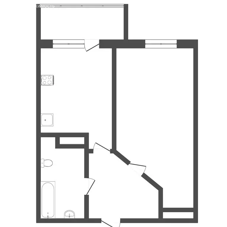 1-комнатная квартира: Тюмень, улица Бакинских Комиссаров, 3 (34.7 м) - Фото 0