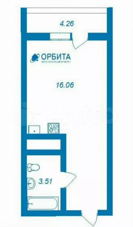 Квартира-студия, 20,4 м, 16/20 эт. - Фото 0