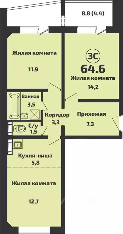 2-к кв. Новосибирская область, Новосибирский район, Станционный ... - Фото 0
