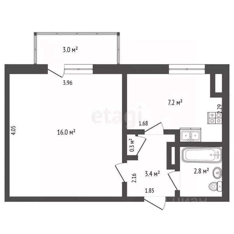 1-к кв. Крым, Евпатория ул. Короленко, 4 (29.7 м) - Фото 1