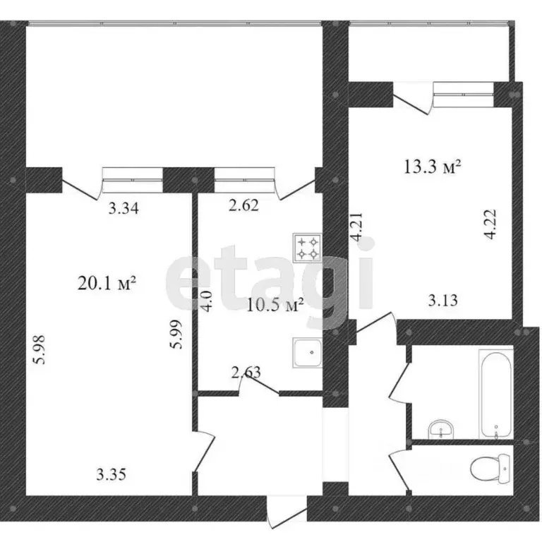 Комната Белгородская область, Белгород Преображенская ул., 20 (16.5 м) - Фото 2