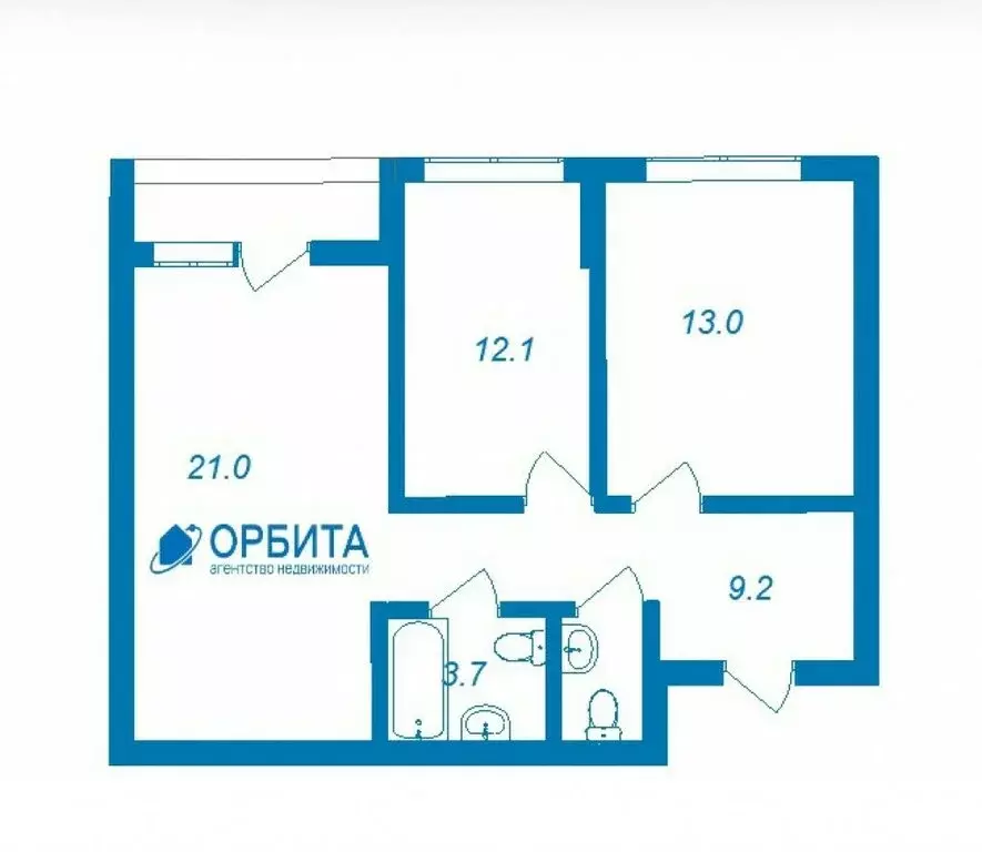 2-комнатная квартира: Тюмень, Полевая улица, 117к4 (56.9 м) - Фото 0