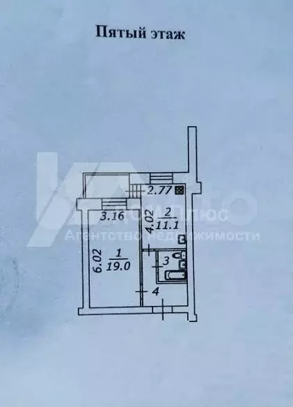 1-к. квартира, 39,4 м, 5/11 эт. - Фото 0