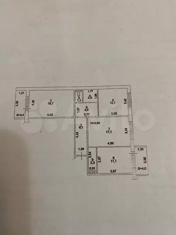 3-к. квартира, 86,4 м, 3/10 эт. - Фото 0