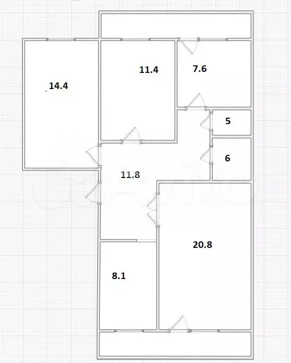 4-к. квартира, 78 м, 5/5 эт. - Фото 0