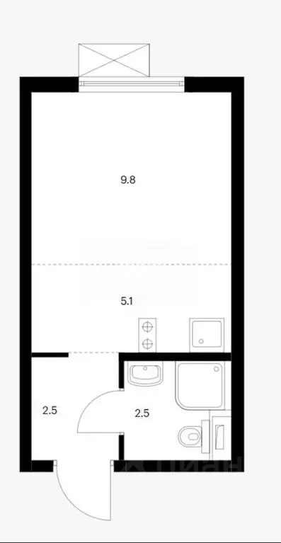 Студия Москва Кавказский бул., 51к2 (19.9 м) - Фото 1