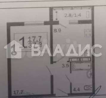 1-к. квартира, 37,3 м, 7/15 эт. - Фото 0