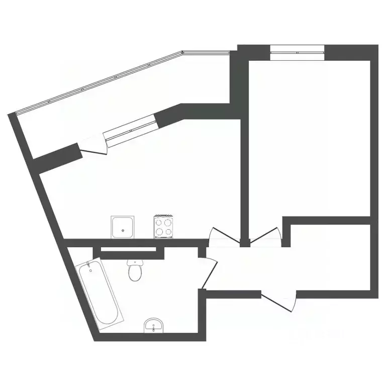 1-к кв. Тюменская область, Тюмень ул. Новоселов, 113 (46.4 м) - Фото 2