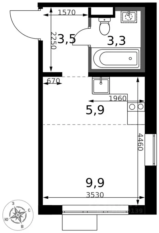 Студия Московская область, Химки Клязьма-Старбеево мкр, Международный ... - Фото 1