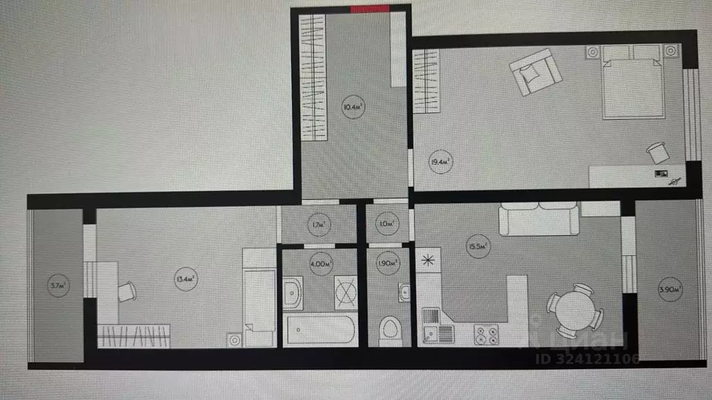 2-к кв. Краснодарский край, Краснодар Ставропольская ул., 107/9 (70.0 ... - Фото 1