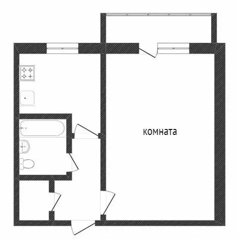 1-комнатная квартира: Тобольск, 9-й микрорайон, 20А (28.1 м) - Фото 1