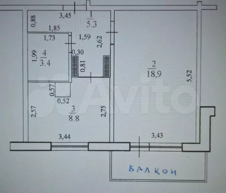 1-к. квартира, 36,4 м, 7/9 эт. - Фото 0
