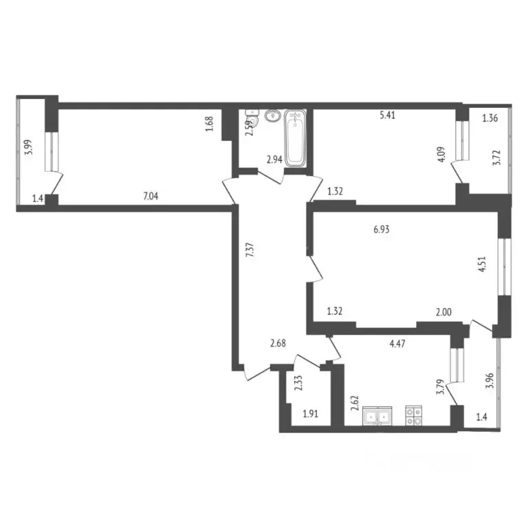 3-к кв. Тюменская область, Тюмень ул. Малыгина, 90 (145.0 м) - Фото 2