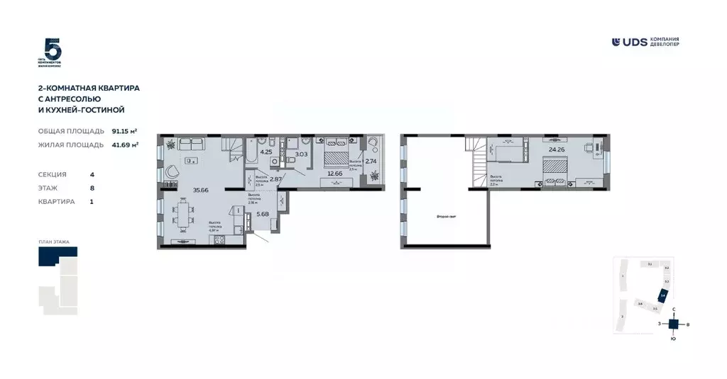 3-к кв. Удмуртия, Ижевск ул. Карла Маркса, 304В (91.15 м) - Фото 1