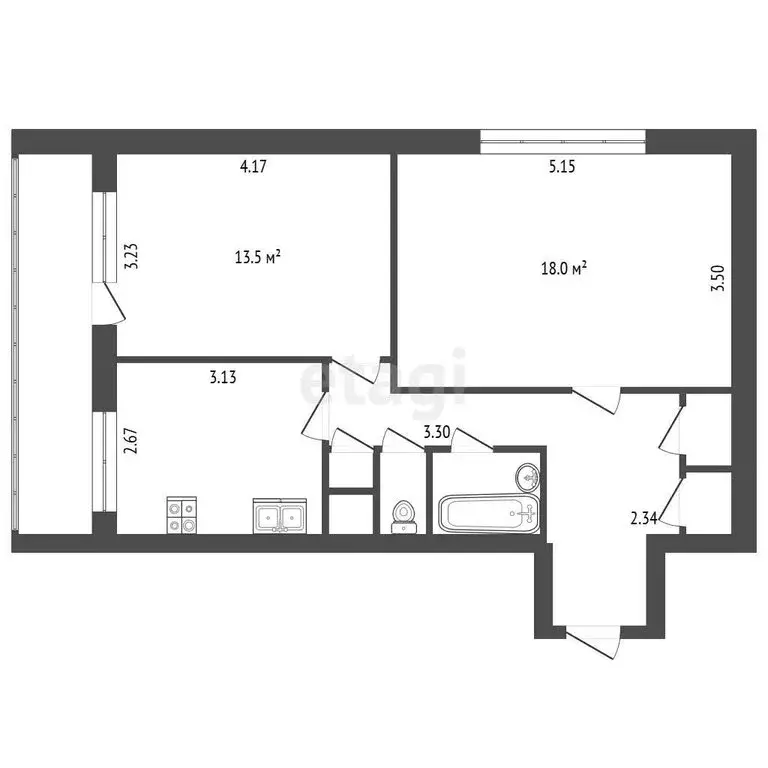 2-комнатная квартира: Санкт-Петербург, улица Вавиловых, 9к4 (55.5 м) - Фото 1