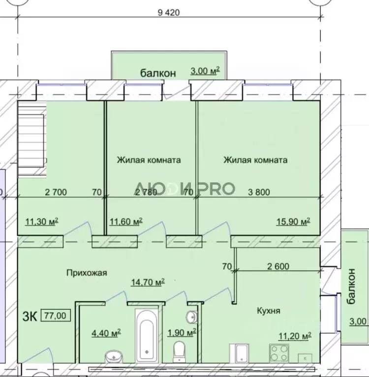 4-к кв. Ярославская область, Ярославский муниципальный округ, д. ... - Фото 2