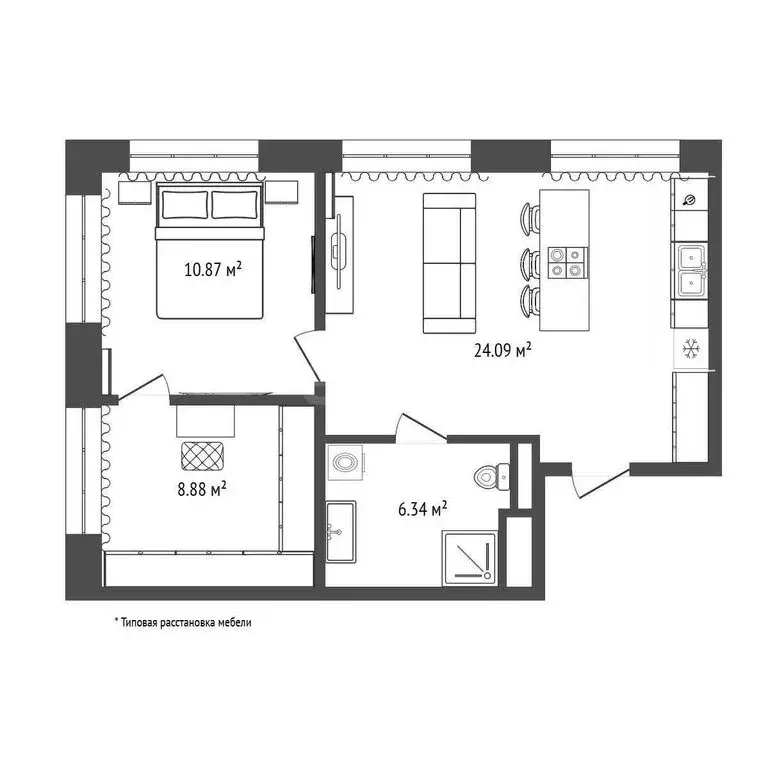 2-комнатная квартира: Москва, улица Архитектора Щусева, 5к2 (50.1 м) - Фото 0