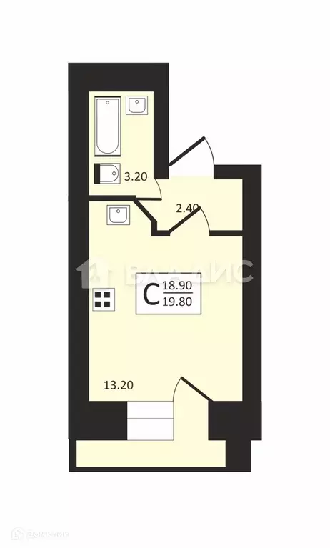 Продаётся квартира-студия, 19.8 м - Фото 0