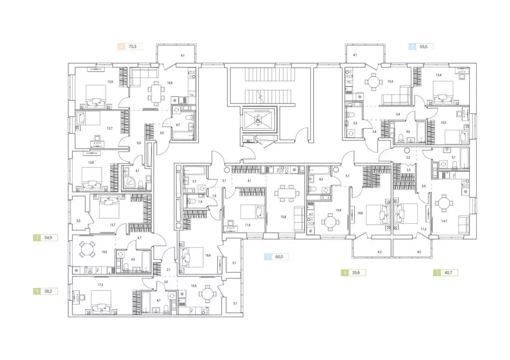 1-комнатная квартира: городской посёлок Янино-1, ЖК Янинский Лес (40.7 ... - Фото 2