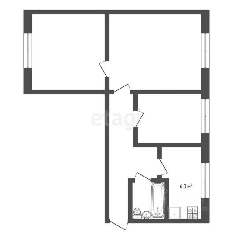 3-к кв. Саратовская область, Балашов ул. Орджоникидзе, 12А (59.0 м) - Фото 2