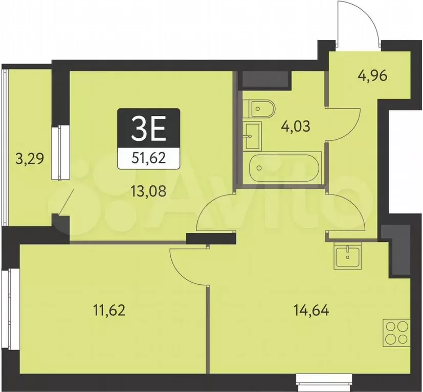 2-к. квартира, 50 м, 13/31 эт. - Фото 0
