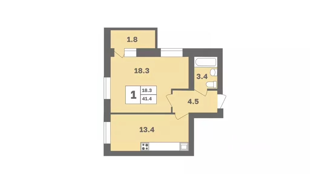 1-к кв. Башкортостан, Уфа Дагестанская ул., лит13 (41.4 м) - Фото 0