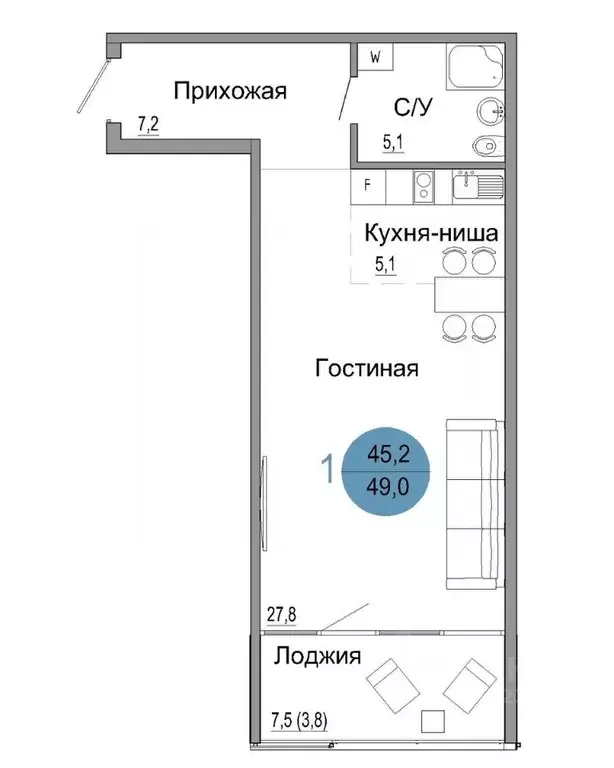 1-к кв. Крым, Керчь Белый город жилой комплекс (49.0 м) - Фото 0