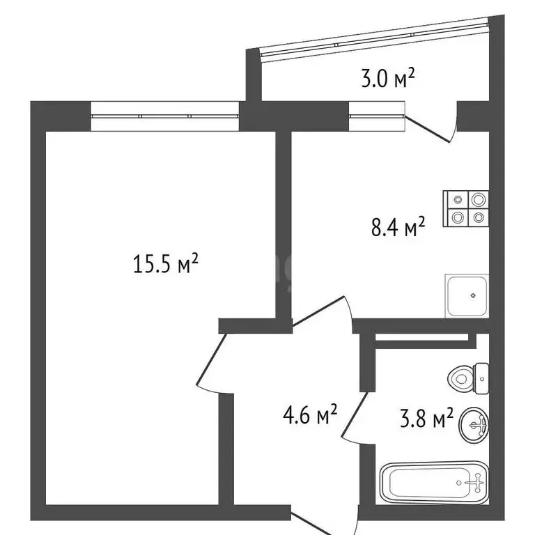 1-комнатная квартира: Кемерово, улица Серебряный Бор, 12 (35.3 м) - Фото 1