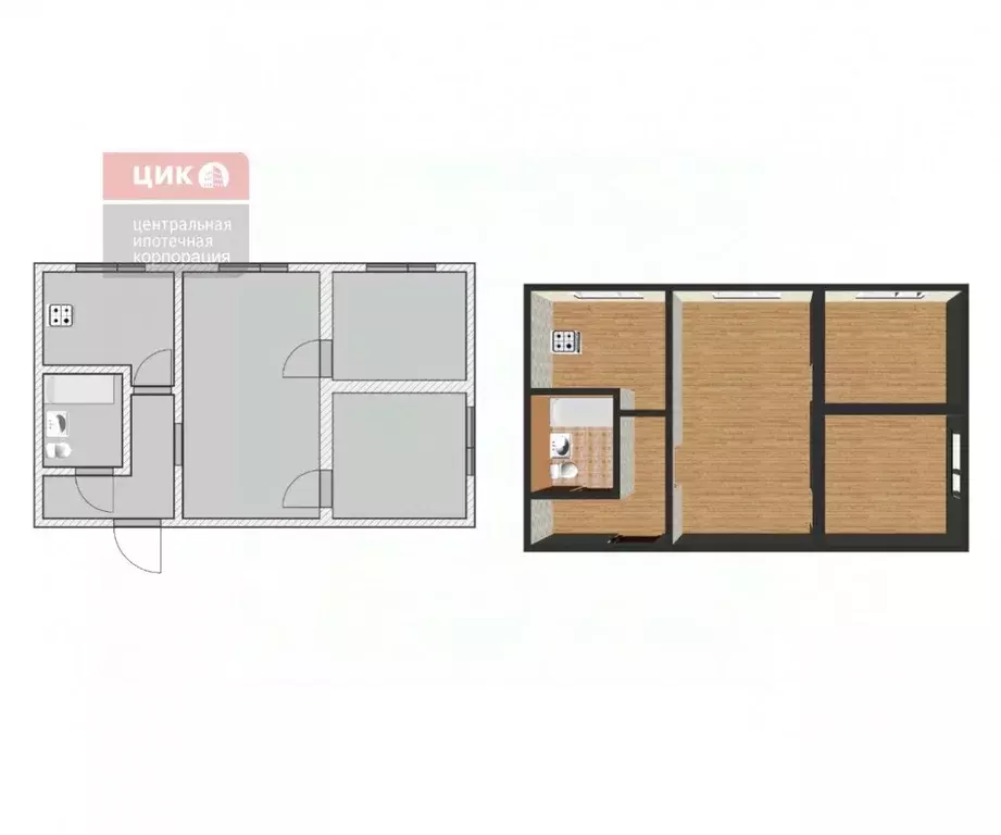 3-к кв. Рязанская область, Рязань ул. Пушкина, 45к2 (41.6 м) - Фото 2