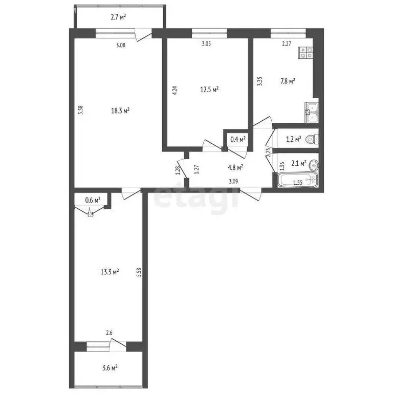 3-комнатная квартира: Самара, улица Стара-Загора, 29 (61 м) - Фото 1