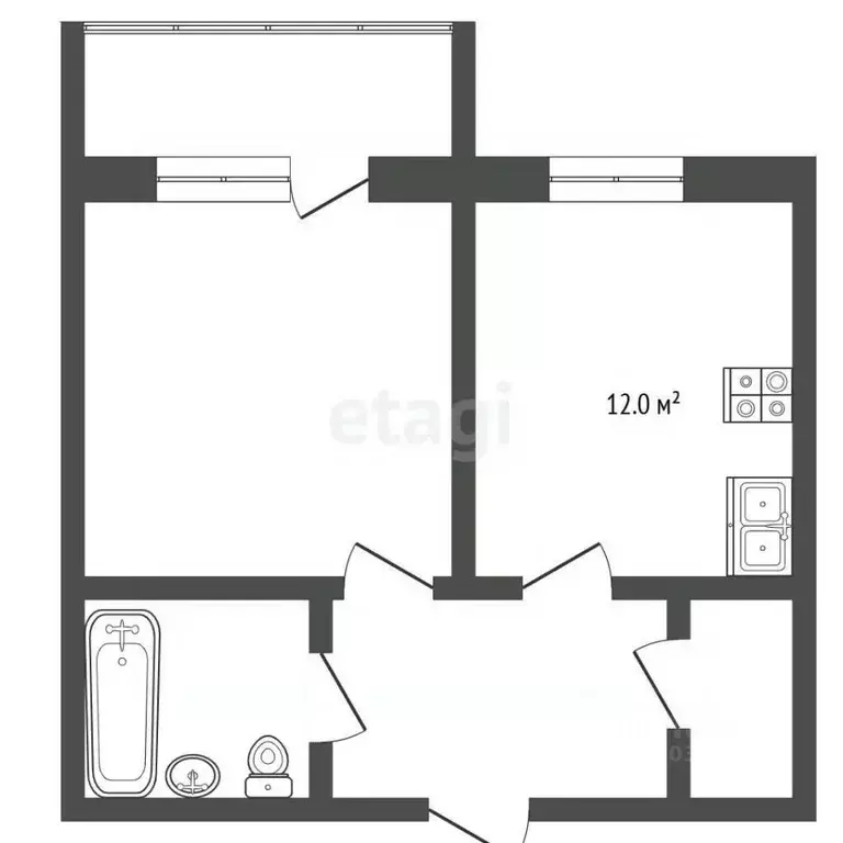 1-к кв. Владимирская область, Муром ул. Каштановая, 26 (40.0 м) - Фото 2