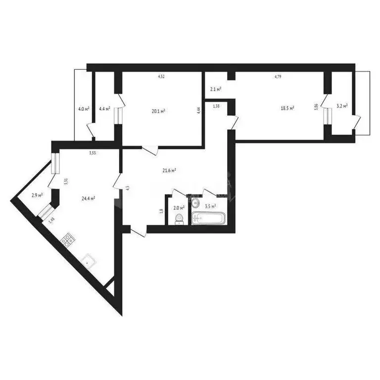 2-комнатная квартира: Тюмень, улица Прокопия Артамонова, 9 (94.2 м) - Фото 2
