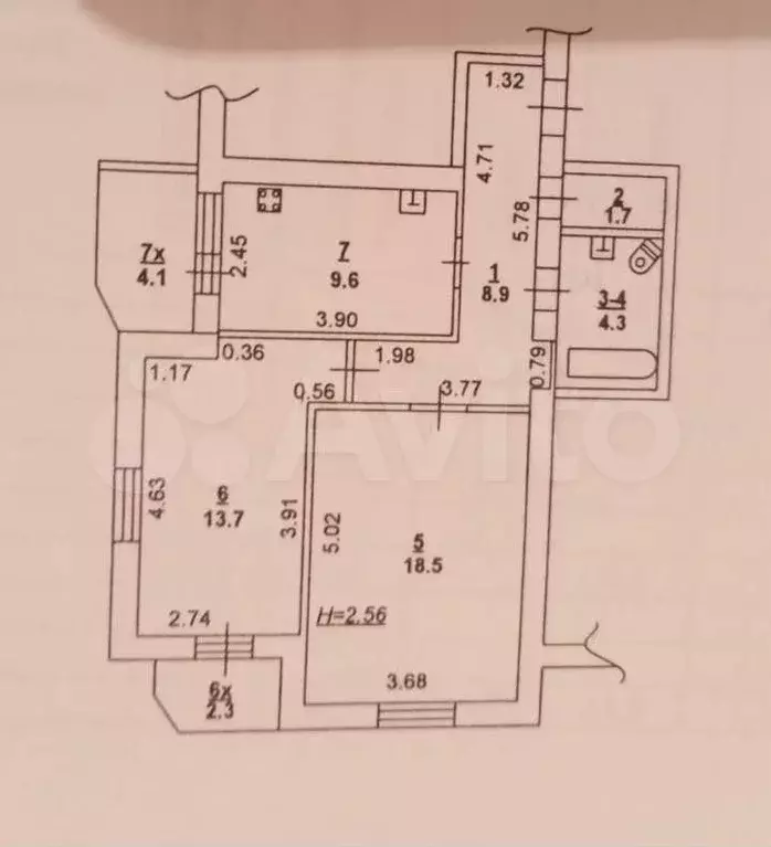 2-к. квартира, 60 м, 9/10 эт. - Фото 0