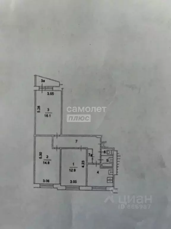 3-к кв. Москва ул. Генерала Антонова, 1 (64.4 м) - Фото 2