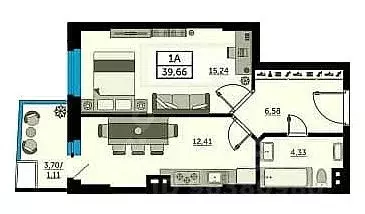 1-к кв. Ростовская область, Ростов-на-Дону ул. Ларина, 45с8 (38.99 м) - Фото 0