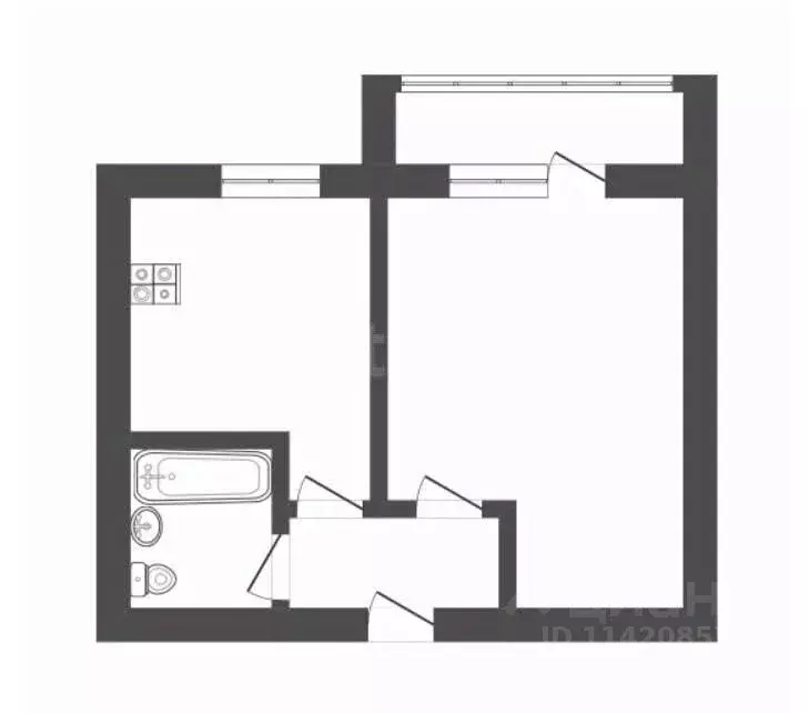 1-к кв. Воронежская область, Борисоглебск ул. Павловского, 87 (32.9 м) - Фото 2