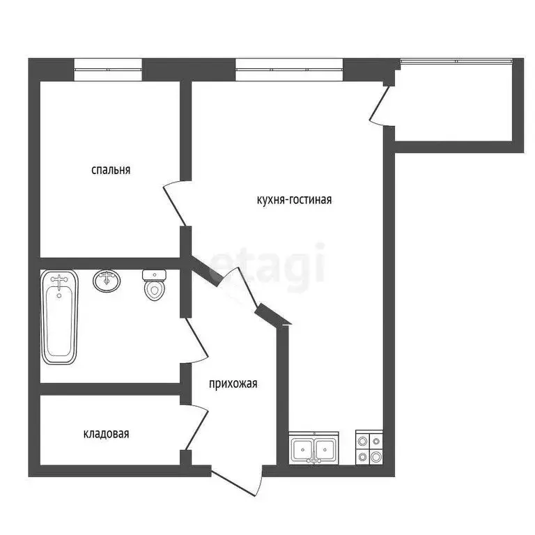 1-комнатная квартира: Тобольск, 7-й микрорайон, 39Б (42.7 м) - Фото 1