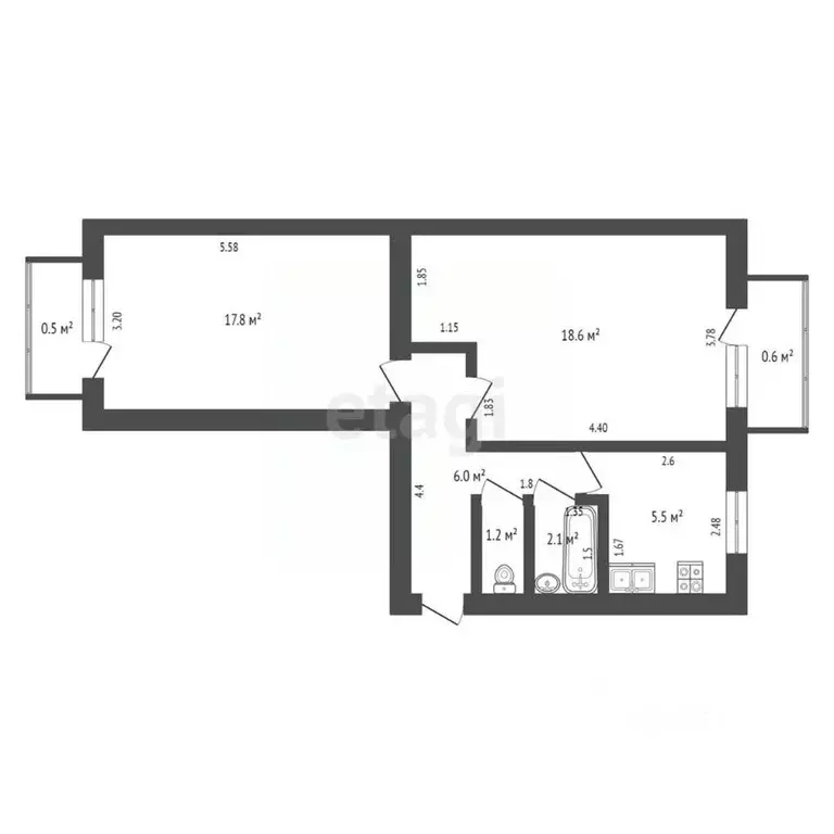 2-к кв. Мордовия, Саранск Советская ул., 33 (51.2 м) - Фото 1