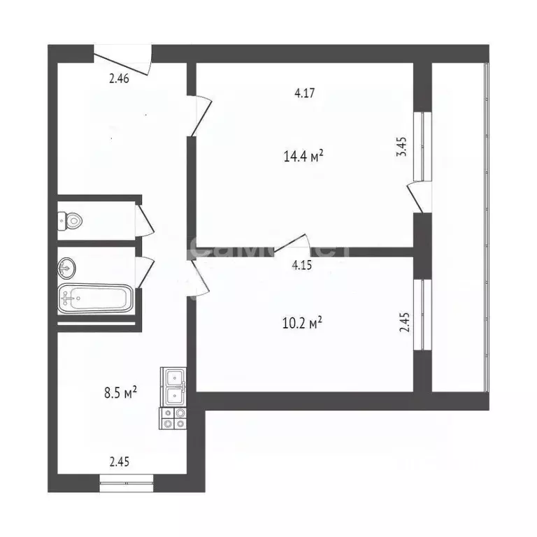 2-к кв. Москва Верхняя ул., 3К1 (42.4 м) - Фото 1