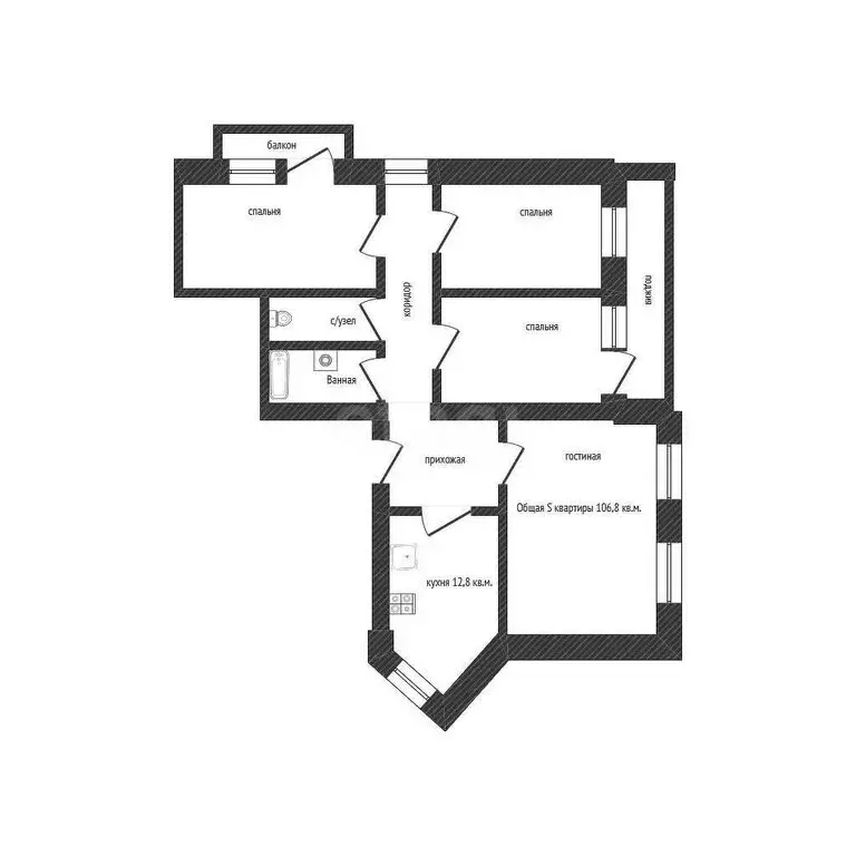 4-комнатная квартира: Шульгинка, Школьная улица, 22А (106.8 м) - Фото 1