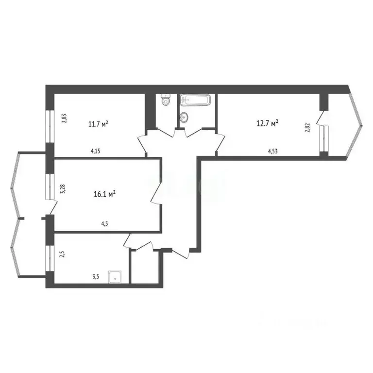3-к кв. Красноярский край, Красноярск Верхняя ул., 5в (71.5 м) - Фото 2