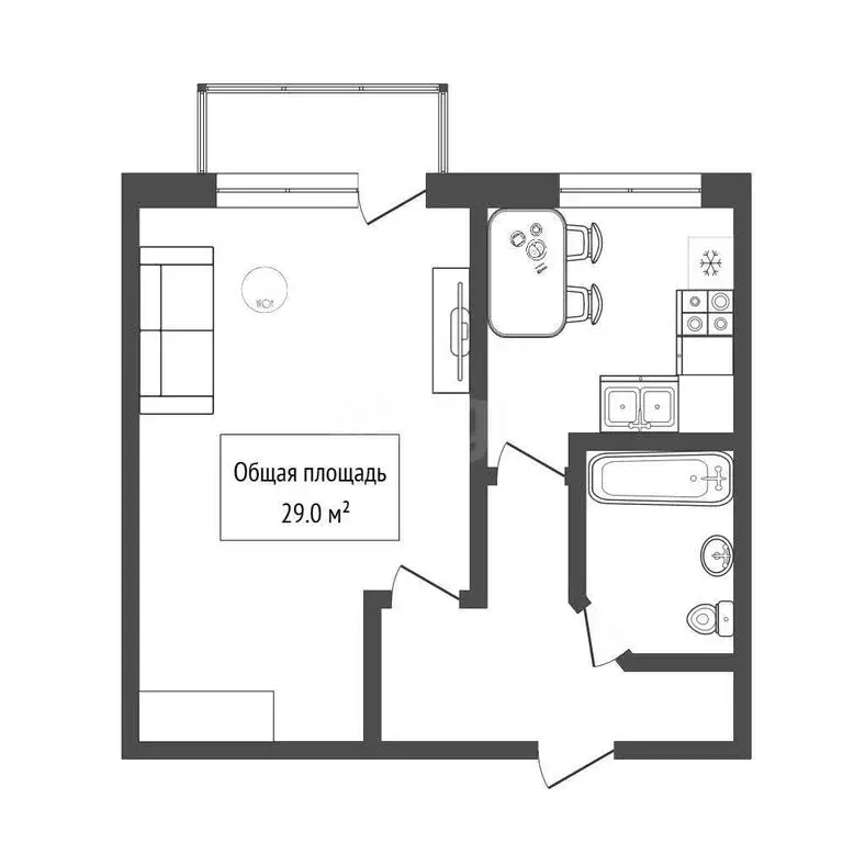 1-комнатная квартира: Искитим, микрорайон Подгорный, 45 (29 м) - Фото 1