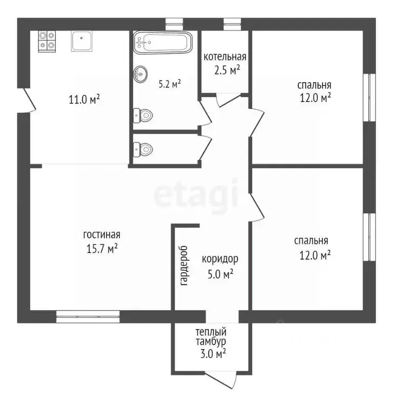 Дом в Тюменская область, Тюменский муниципальный округ, с. Каменка, ... - Фото 2