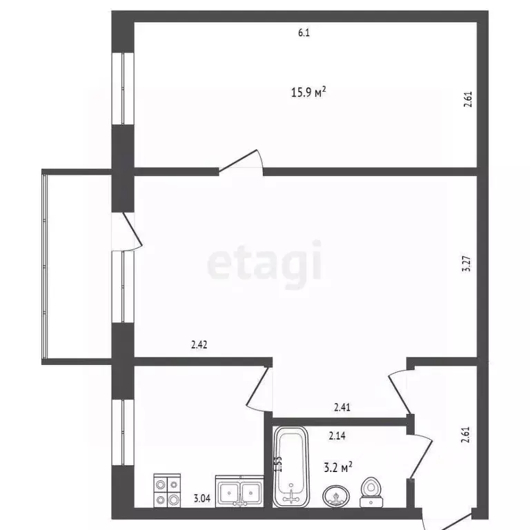 2-к кв. Крым, Ялта ул. Игнатенко, 16 (43.2 м) - Фото 1