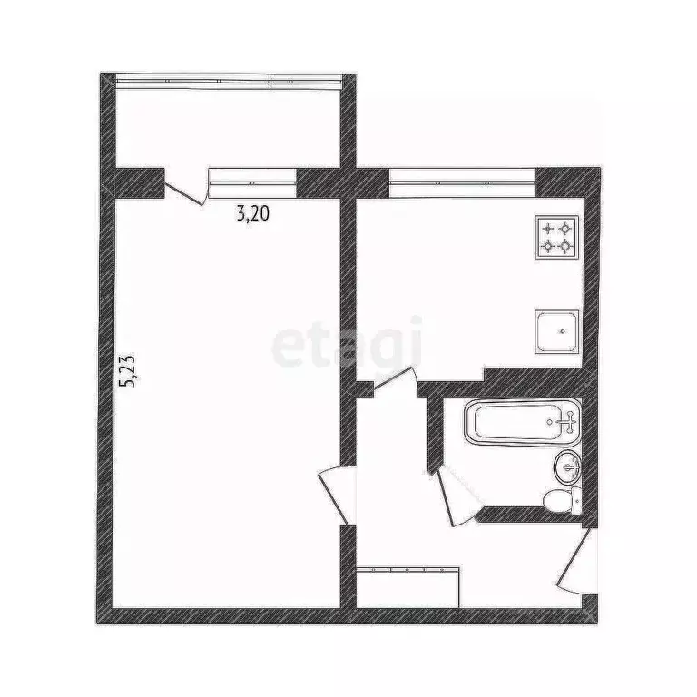 1-к кв. Белгородская область, Белгородский район, Северный городское ... - Фото 1