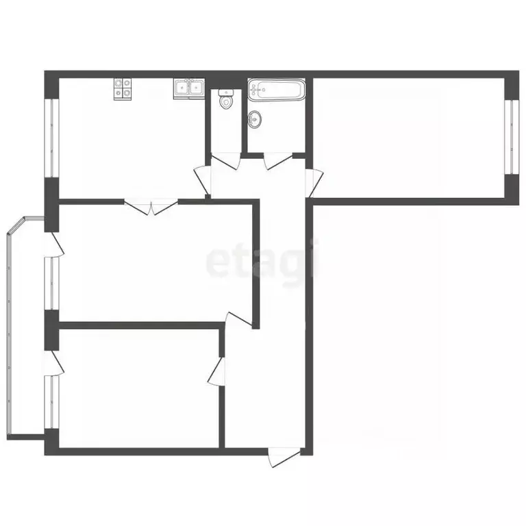 3-к кв. Тюменская область, Тюмень Широтная ул., 171к6 (91.3 м) - Фото 2